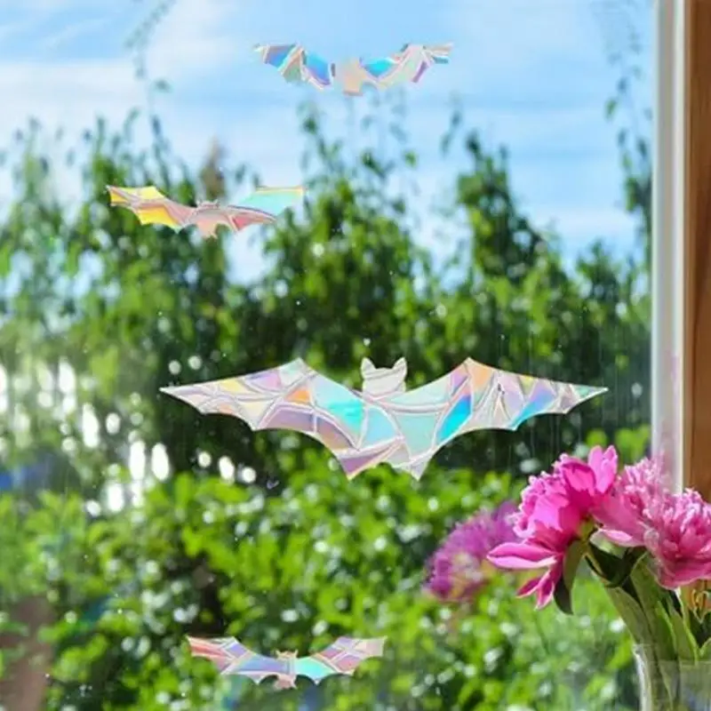 Bat window stickers Halloween prism bat stickers Anti-collision window stickers for home holiday wall decoration