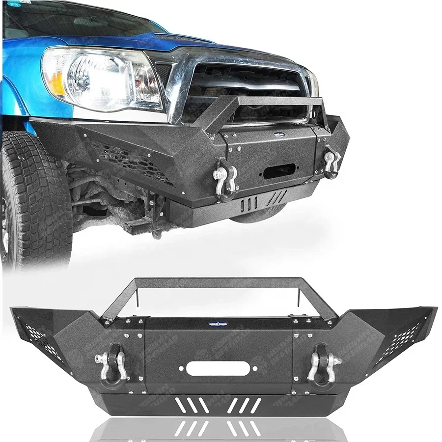 Pickup Steel Front Bumper and Rear Step Step Bumper Guard With LED Light For Tacoma 2005-2015 custom