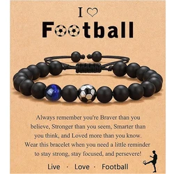 Football Bracelets for Boys Football Gifts for Teenage Boys, Birthday Christmas Graduation Gifts for Son Grandson Nephew Brother