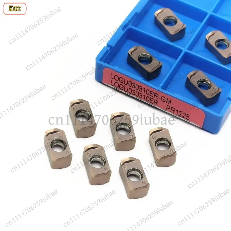 BK_10pcs LOGU030310ER GM PR1225 PR1535 High-quality Rapid Feed Carbide Milling Inserts Turning Tools for MFH03R Lathe