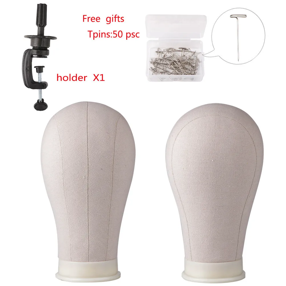 Mannequin Head Wig Stand Canvas Block Head With Adjustable Mannequin Head Holder For Wigs Making Display Wth Wig Caps T Pins