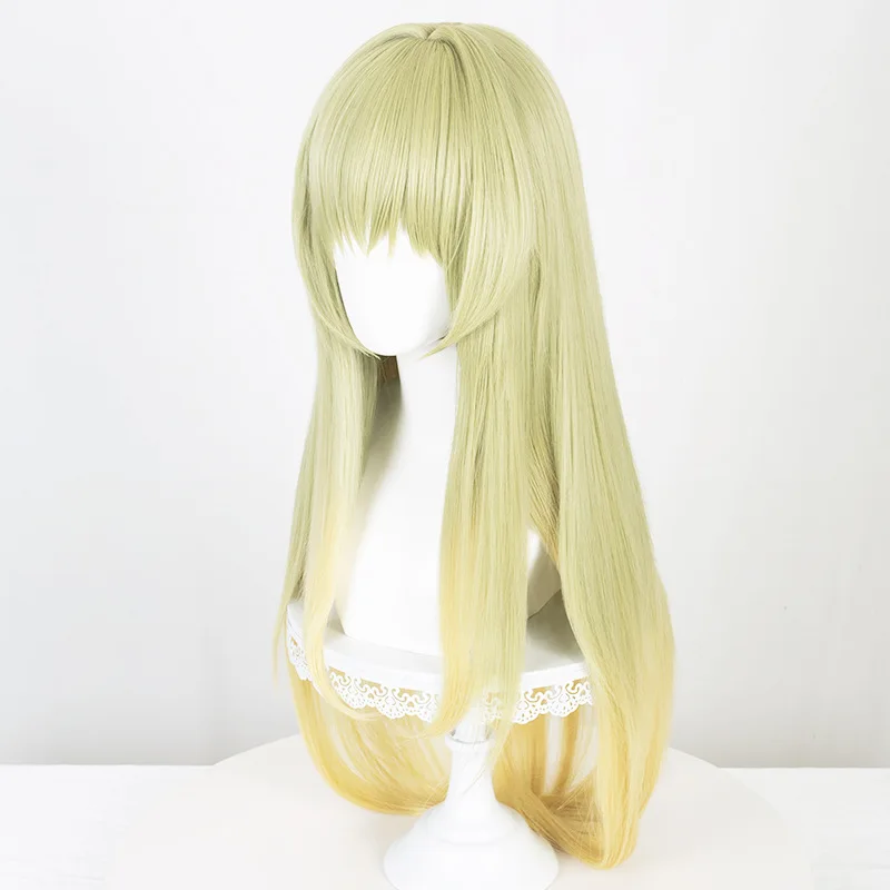 Peruka do cosplayu: Biała Święta i Czarny Ksiądz Cecilia, długa, kolor T, imitacja skóry głowy, matowy jedwab.