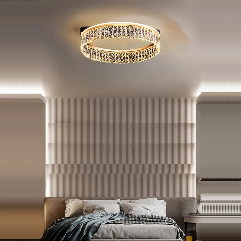 Imagem -04 - Chrome Gold Crystal Teto Lustres Led Dimmable Aço Inoxidável Lâmpadas de Teto para Sala 2024