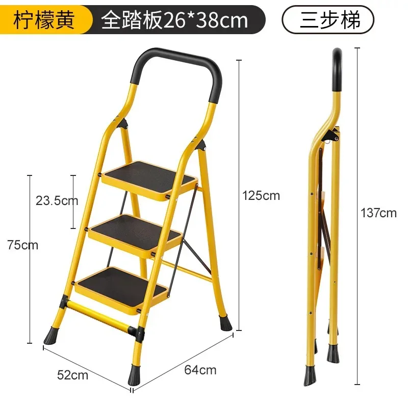 Household Folding Ladder Herringbone Ladder Telescopic Multifunctional Climbing Decoration Ladder Thickening Escalator Project