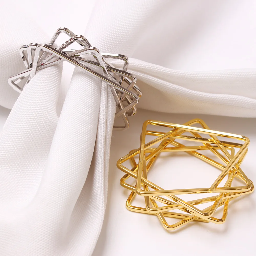 Decorative Christmas Star Napkin Ring Festive Wedding Anniversary Tableware Holder for Party Banquet Holiday Celebration Gift
