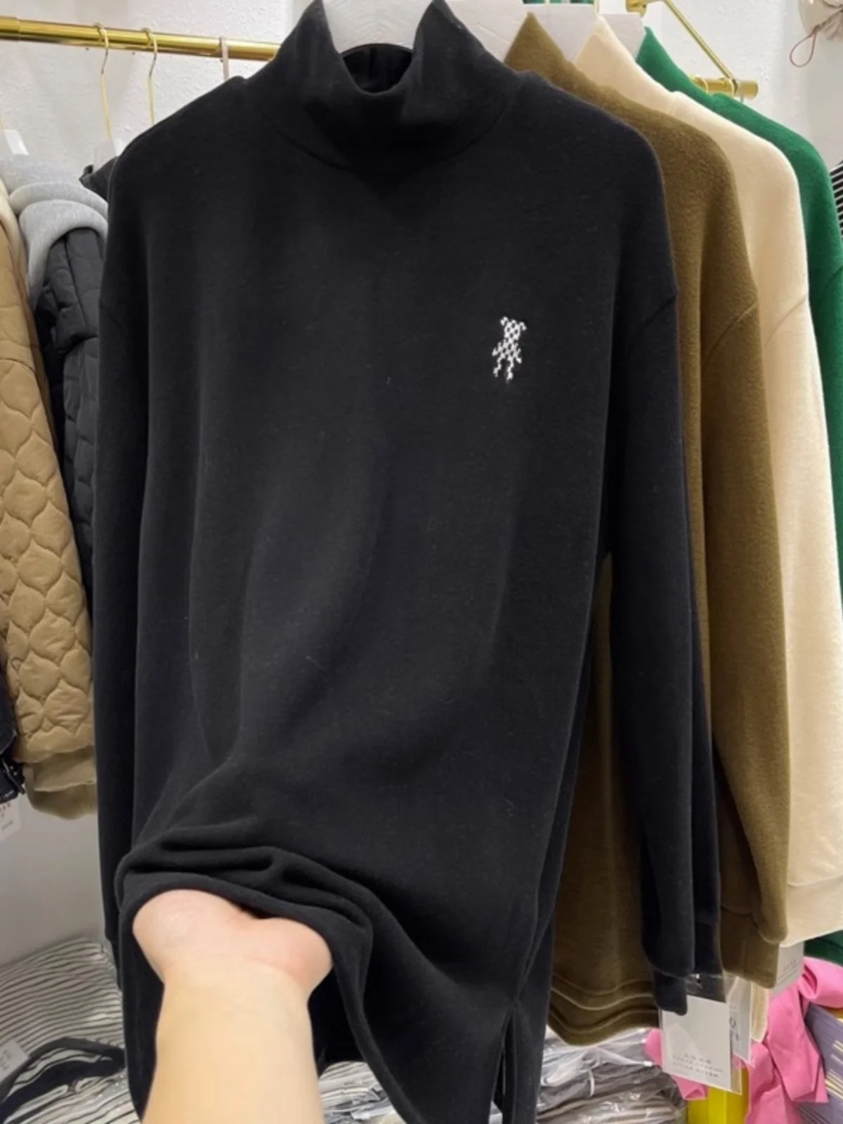 

Женская футболка больших размеров Long Sve с высоким воротником, теплый базовый слой, внутренняя одежда, корейский Sle, полиэфирное волокно, осенняя зима...