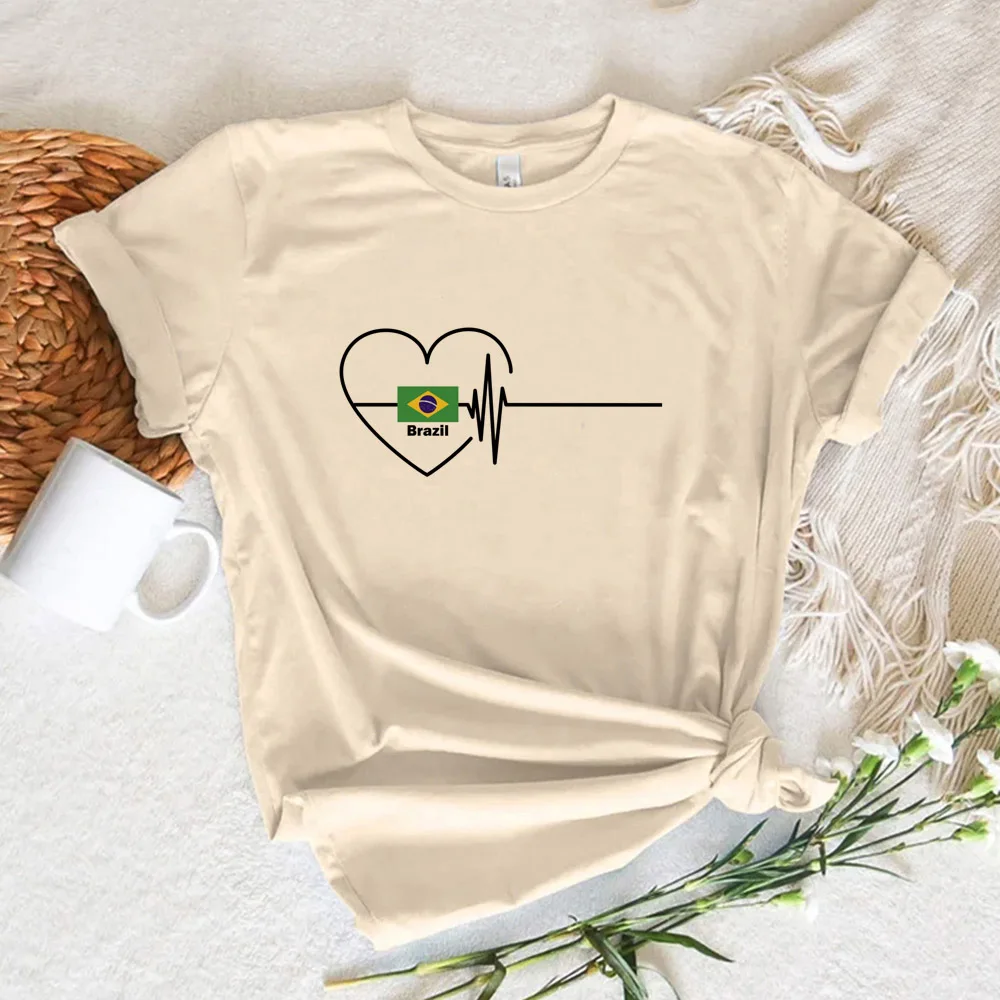 تي شيرت نسائي برازيل تي شيرت نسائي Y2K جرافيك مضحك تي شيرت نسائي ملابس هاراجوكو