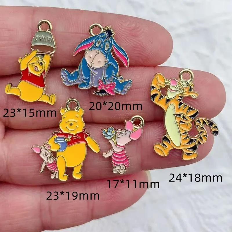 10pcs Alloy Drip Oil Charm Cartoon Animal  Earring Pendant DIY Keychain Necklace Jewelry Pendant Necklace Charms Enamel Charms