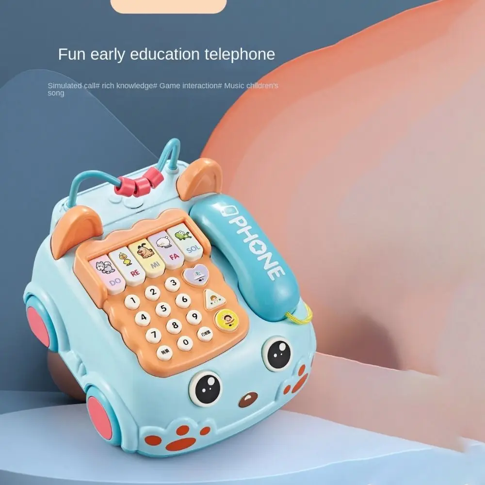 Giocattolo educativo per lo sviluppo Telefono per auto musicale per bambini Forma di autobus per cartoni animati Telefono per bambini Giocattolo Simulazione Macchina per l'apprendimento precoce