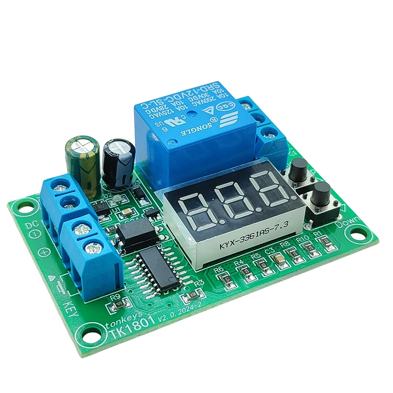 DC12V24V Time Delay Relay Module with Time Display Adjustatle 1-999S Delay Timer NO/NC Triggle Delay