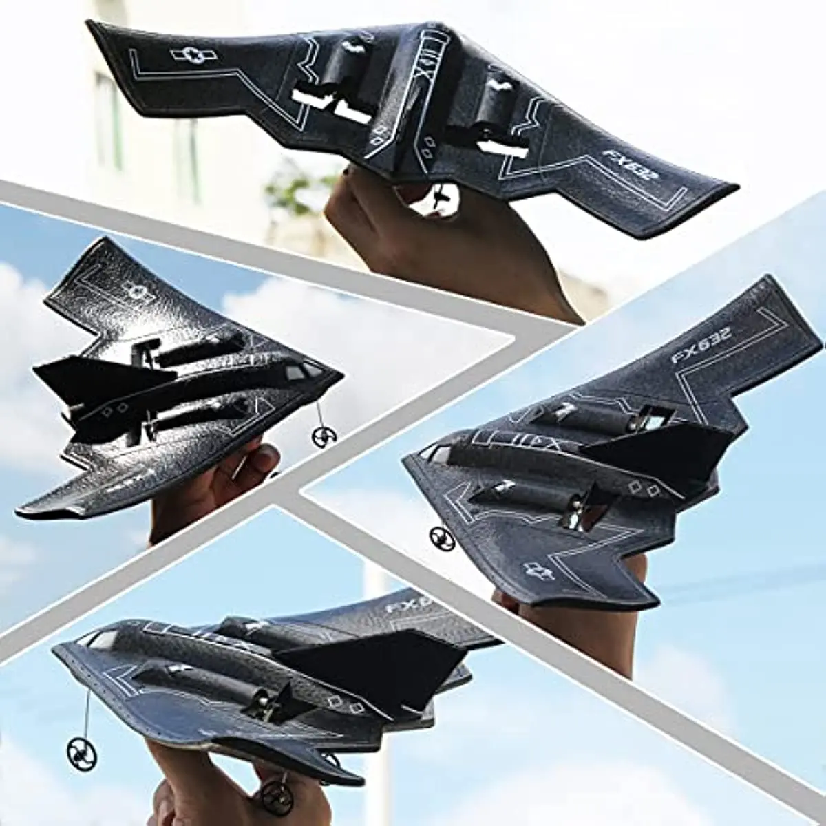 RC Airplane Remote Control B-2 Spirit Stealth Bomber Plane 2.4Ghz 2CH Foam Drone Ready To Fly Aircraft Toy for Kids and Adults