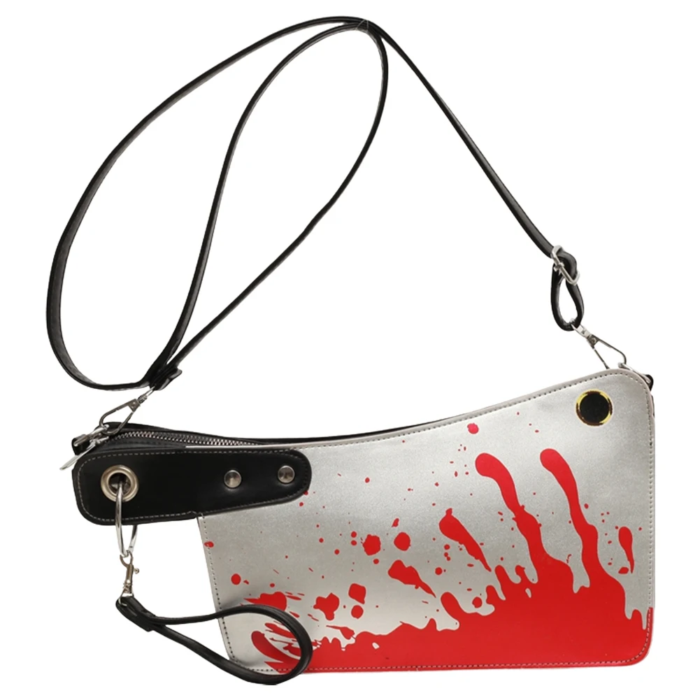 المرأة سكين حقيبة كتف بو الجلود الدموية حقيبة حقيبة قابل للتعديل حزام سكين على شكل حقيبة يد حقيبة حفلة الهالوين
