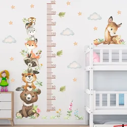 Creative Animal Height Measurement Wall Stickers Children's Room Growth Maps Animal Wall Stickers Home Decoration