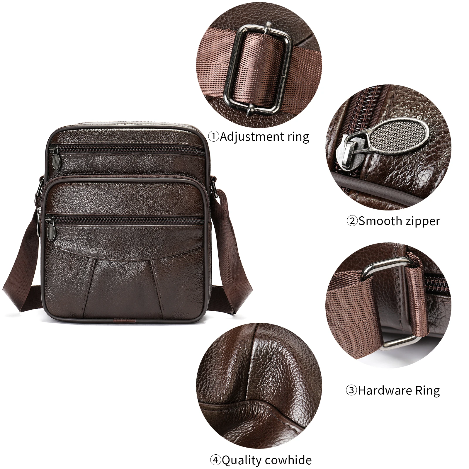 WESTAL Small Men Bags Genuine Leather Casual Phone Bags Casual Daily Use Messenger Crossbody Bags Leather Purse 6106