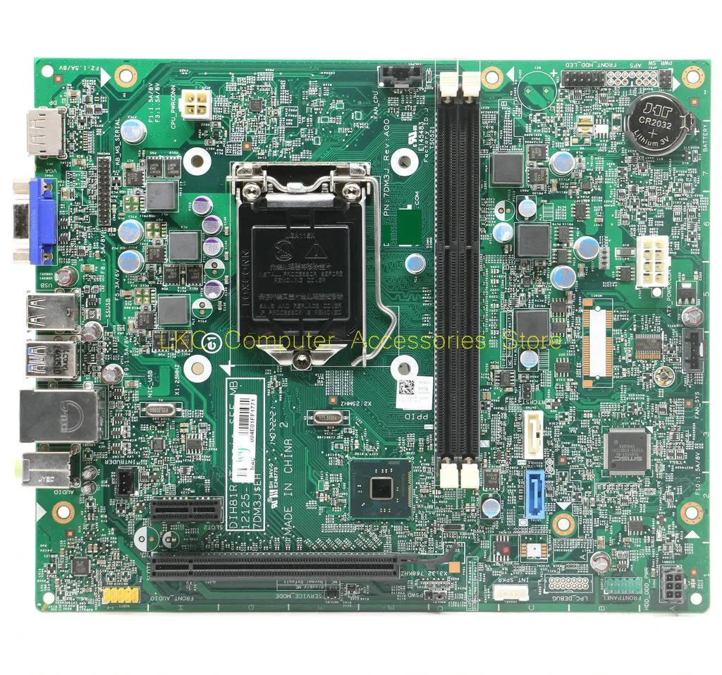 

FOR DELL Optiplex 3020 SFF 3020SFF Desktop Motherboard 06XWKM 6XWKM CN-06XWKM DIH81R 12125-1M LGA1150 DDR3