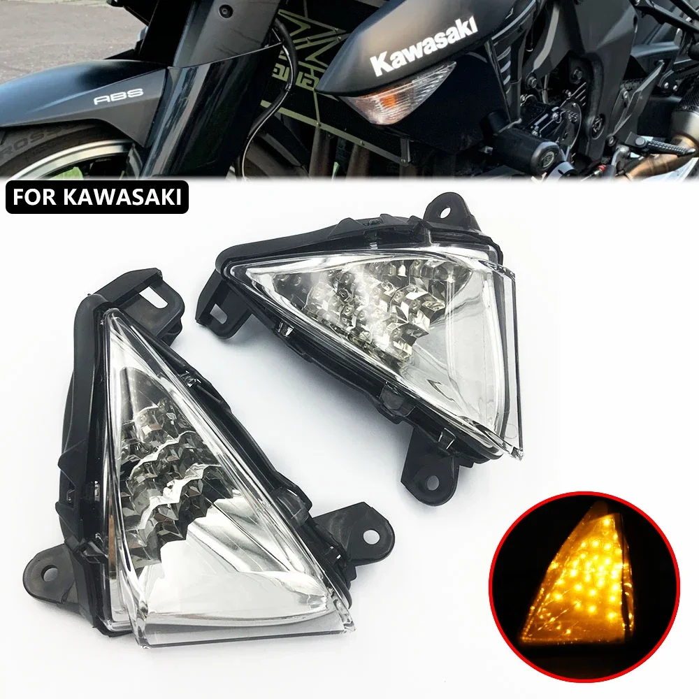 For KAWASAKI NINJA ZX6R ZX10R 650R Z750 Z1000 LED Front Turn Signals Motorcycle Accessories Indicator Light Flasher ZX 6R 10R