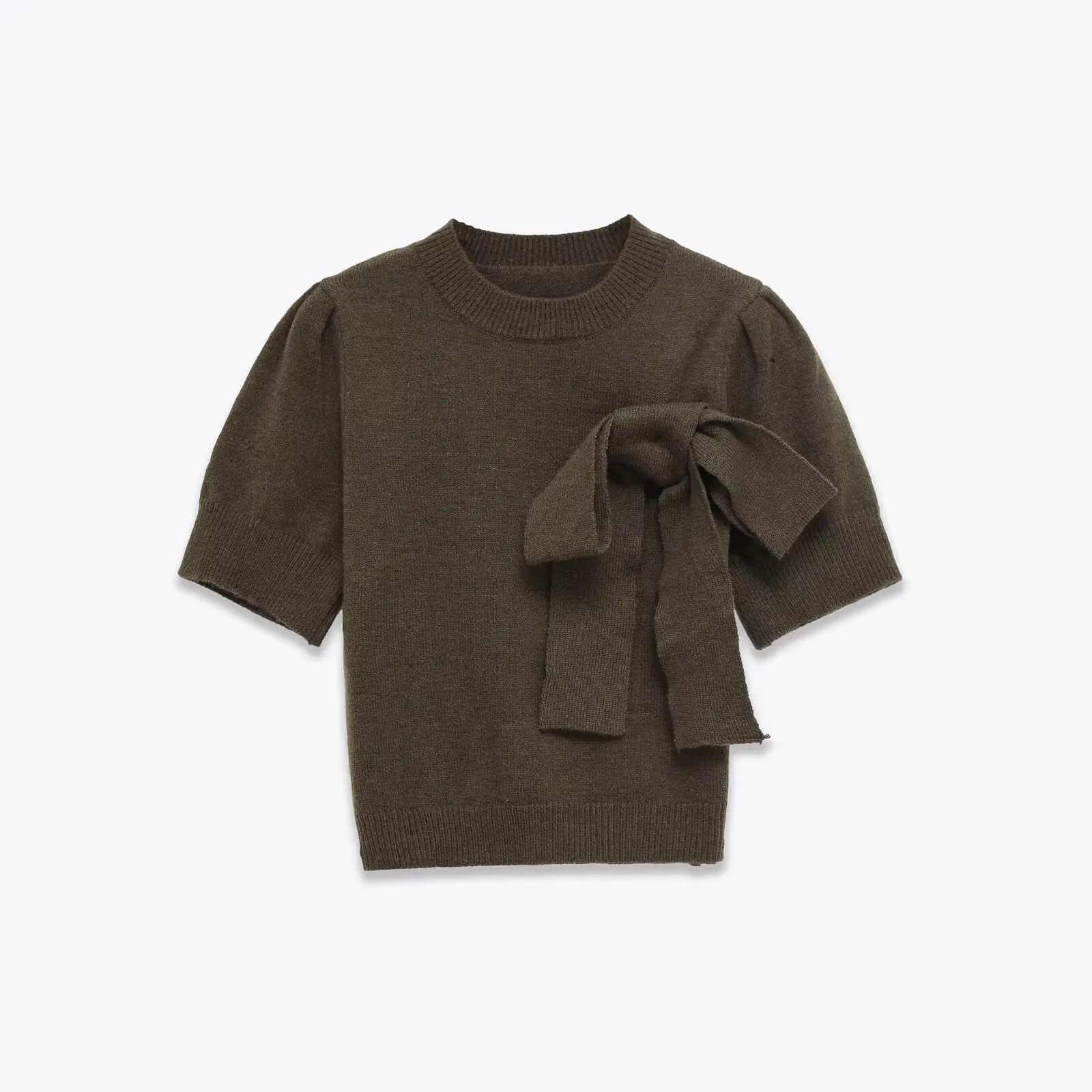 ديف & دي 2026 الربيع تي شيرت صيفي ملابس امرأة الملابس النسائية أنيقة القوس المرأة سترة تريكو بلوزات قصيرة #3