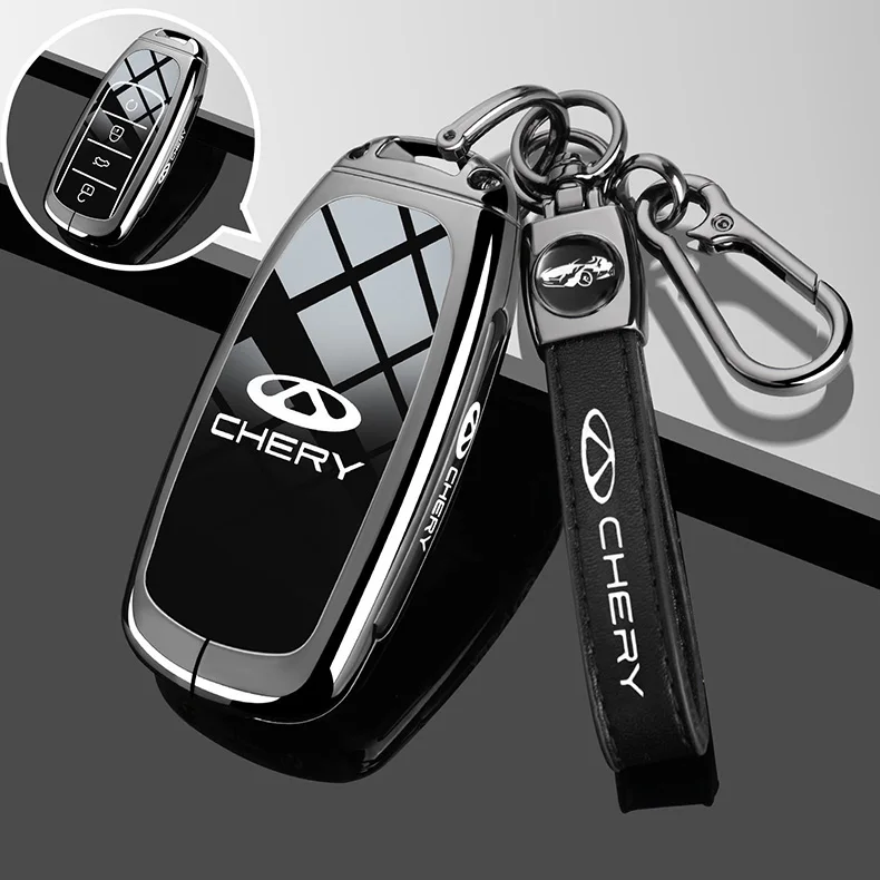 Autoschlüsseletui aus Zinklegierung für Chery Tiggo 7 Pro 8 9 Plus 2024 2025 Schlüsselanhänger Fernbedienung Abdeckung Shell Gehäuse Ringhalter Fob Zubehör – Detail 3