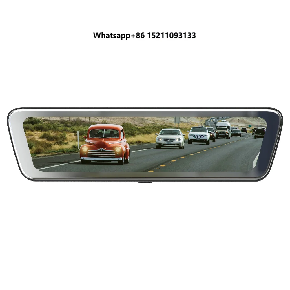 System People Detection AI Digital Dashcam 2 Lens Carplay Mirror