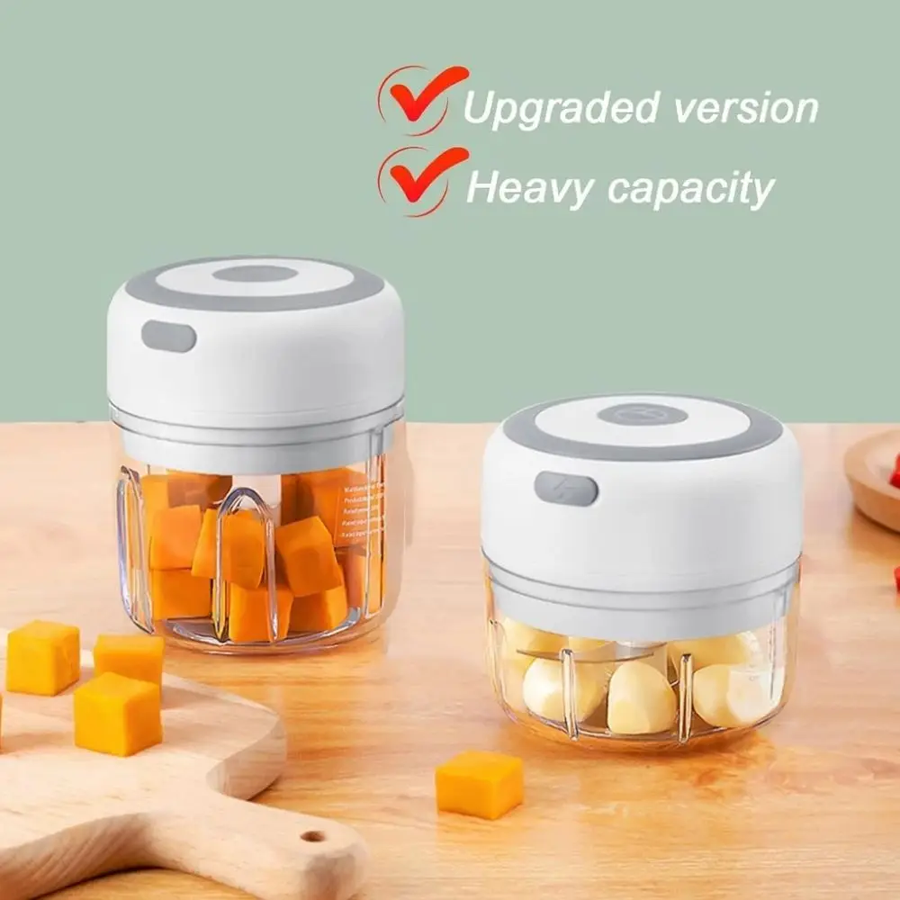 

250mL Electric Food Chopper USB Rechargeable Mini Ginger Crusher Multi-Function Smart Garlic Masher Machine For Kitchen Use