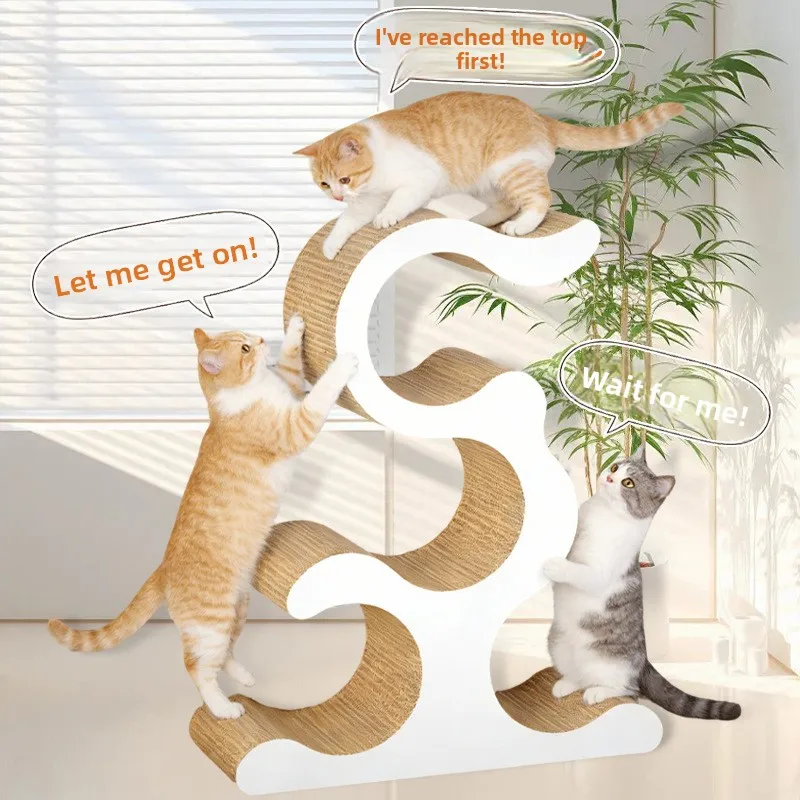Custom S-Shaped Scratcher Board – Eco-Friendly Corrugated Paper, Modern Minimalist Indoor Furniture