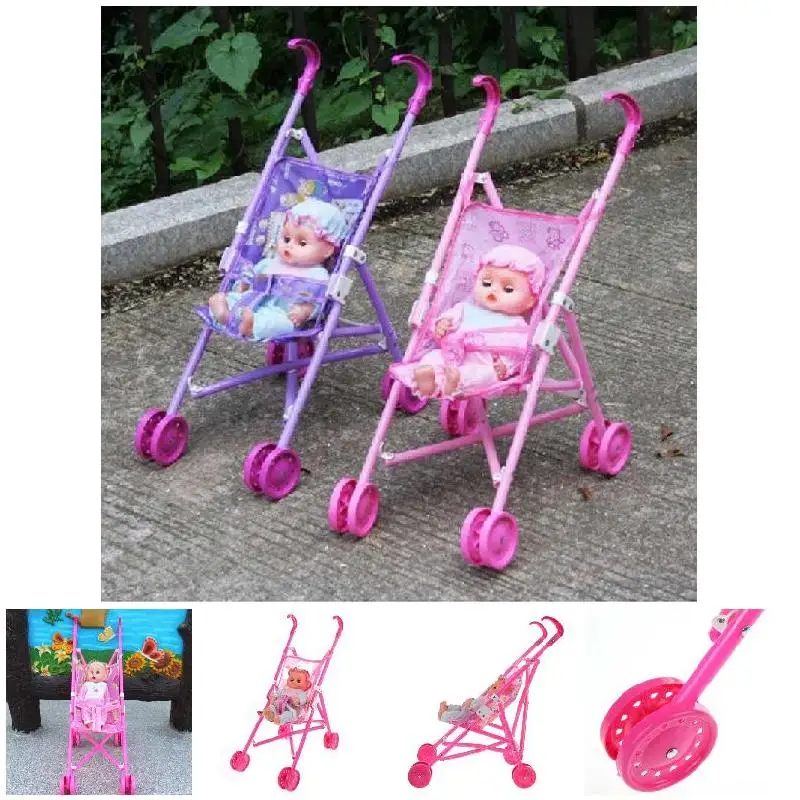 Poussette en plastique pour enfants, ensemble de jeu pour jardin en plein air, Supermart, chariots de poupées sûrs