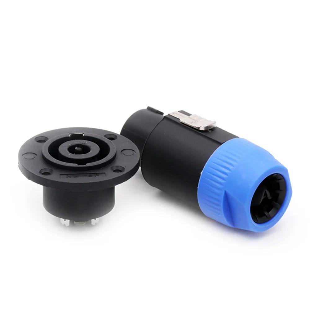 2sets 8Pins Speakon Connector Male Plug+Female Socket Twist Lock Audio Jack Cable Adapter for Amplifier Loudspeaker Connection