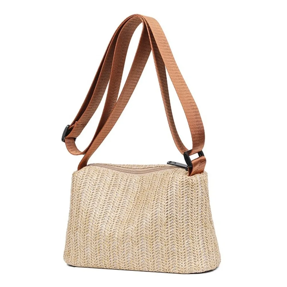 

High Quality Woven Straw Crossbody Bag Simple Casual Shoulder Bag Versatile Beach Bag Shopping