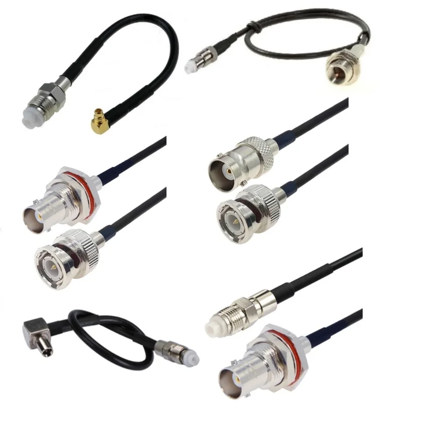 RG174 Cable SMA MMCX TS9 CRC9 FME FAKRA BNC TNC N Male Female Connector RG174 Jumper Cable Adapter Extension Cord