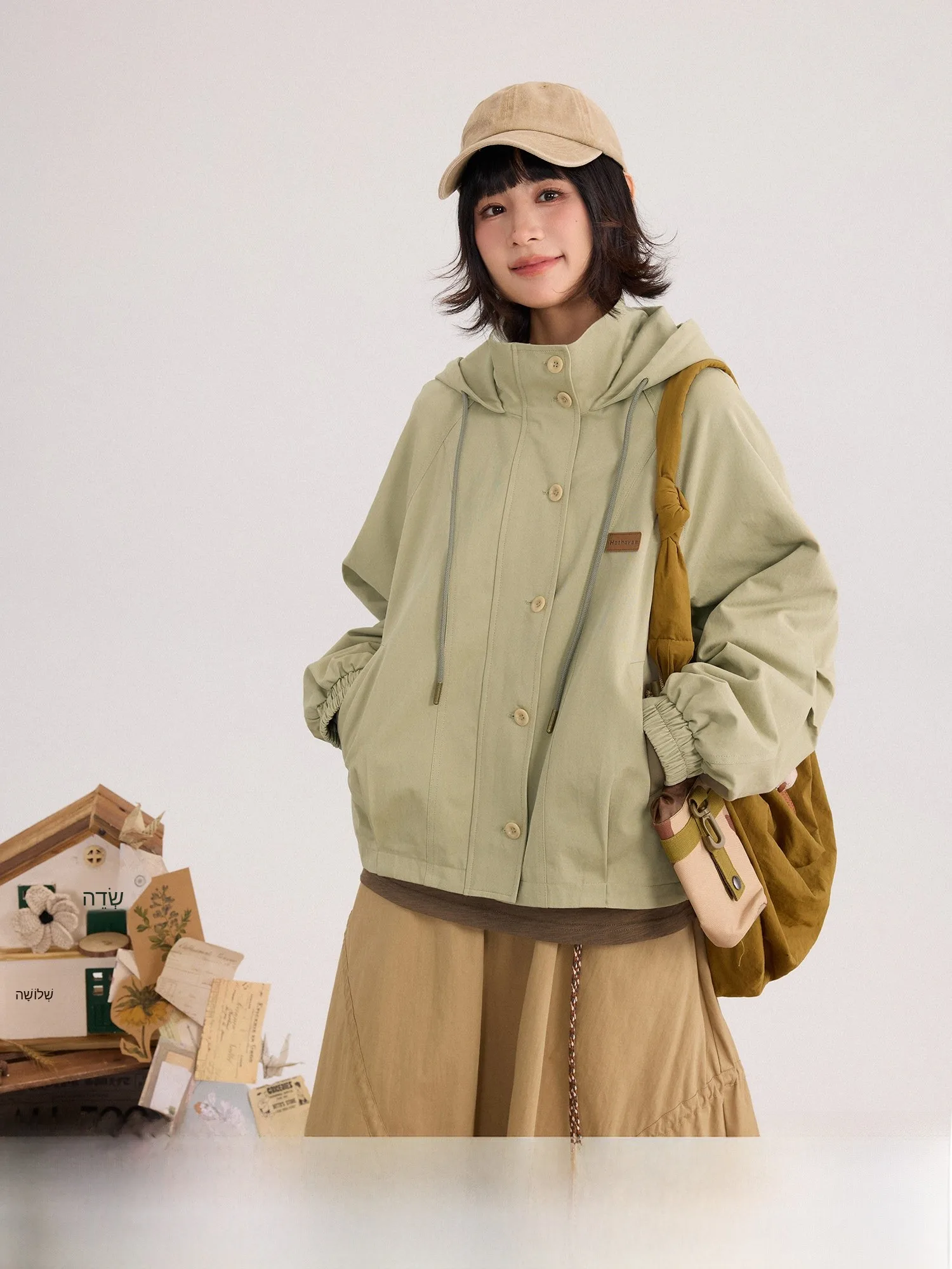 

Outdoor Commuter Cotton Hooded Jacket Women's Versatile All-Match Spring Fashion Casual Comfortable Breathable Long Sleeve