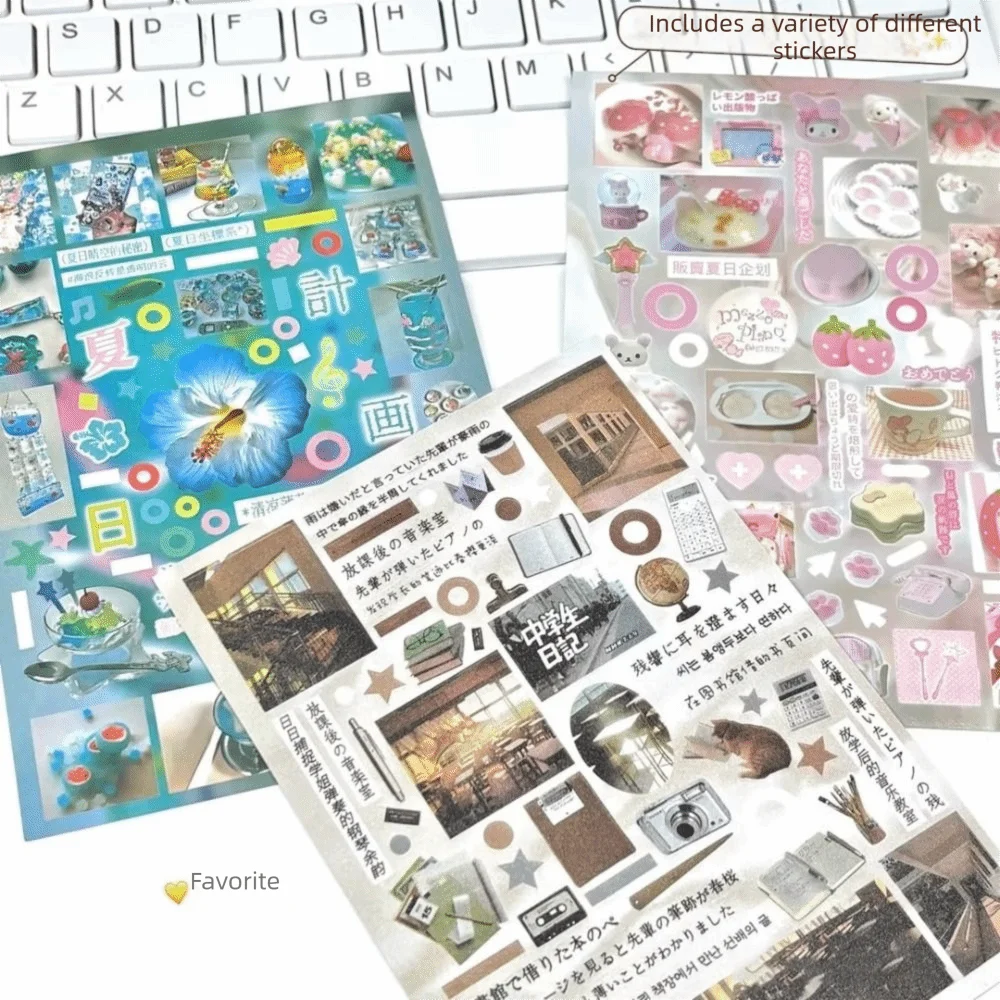 Kreatives 24-seitiges Stickerbuch, rosa, DIY-Tagebuch-Aufkleber, japanischer Stil, Cartoon-Scrapbook-Aufkleber, Schreibwaren – Detail 30