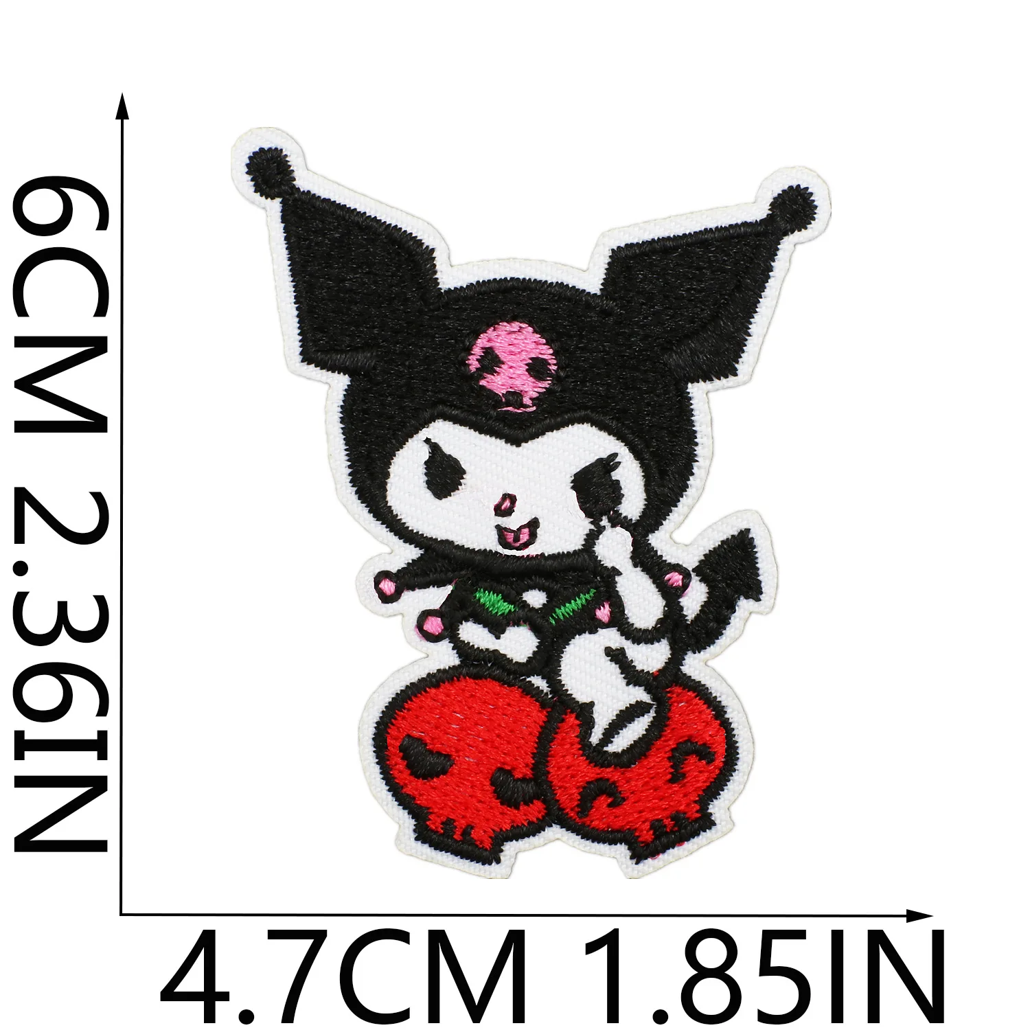 Kuromi-子供服を縫うためのCinnamoroll Pochacco Sanrio Kuriアップリケ,刺embroideryパッチにアイロンをかける,漫画のコートステッカー,21個