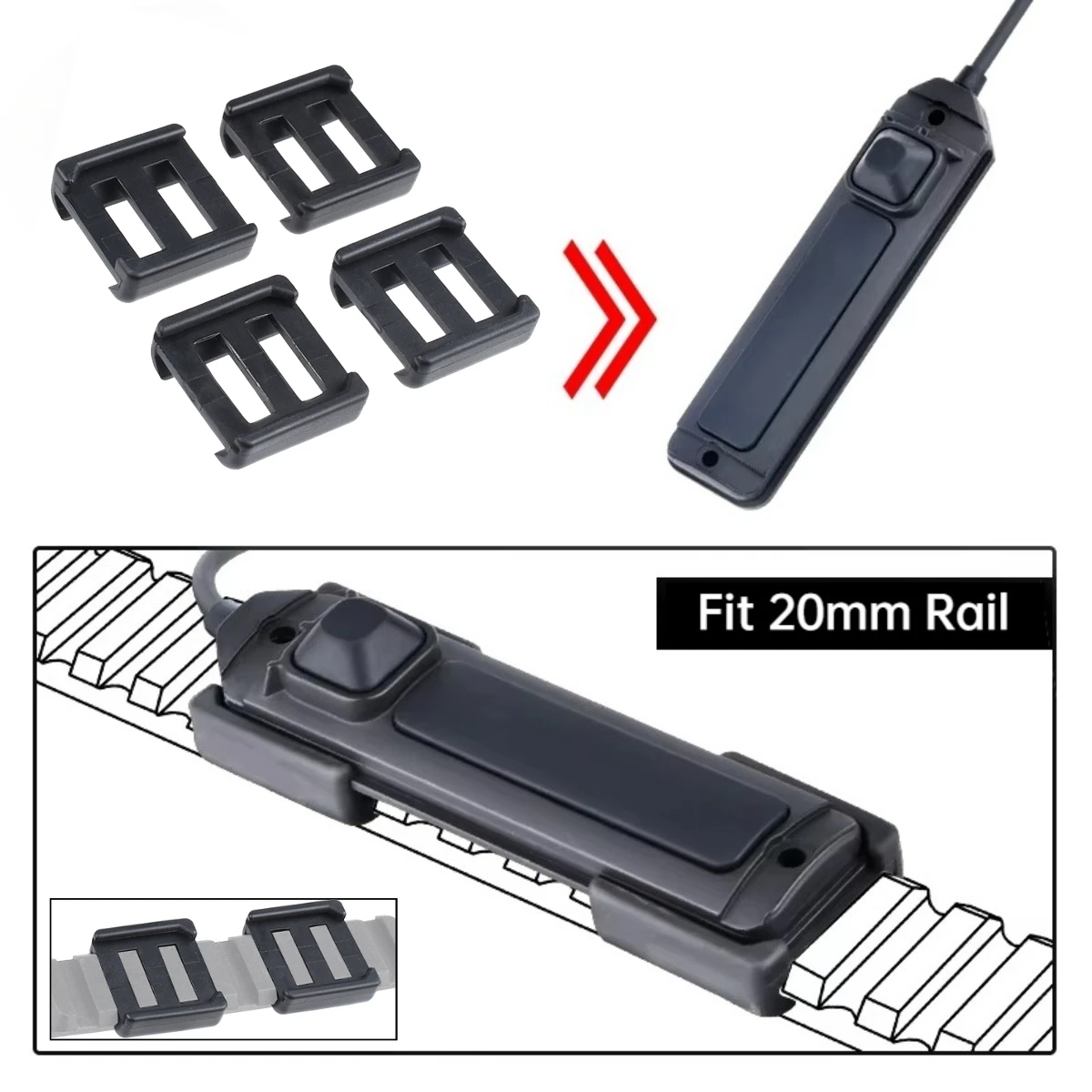 Tactical HL-X Light Nylon Pocket Panel Fit 21MM Picatinny Rail For PEQ-15 Pressure Pad Weap*n Light Switch Slot Hunting Acces