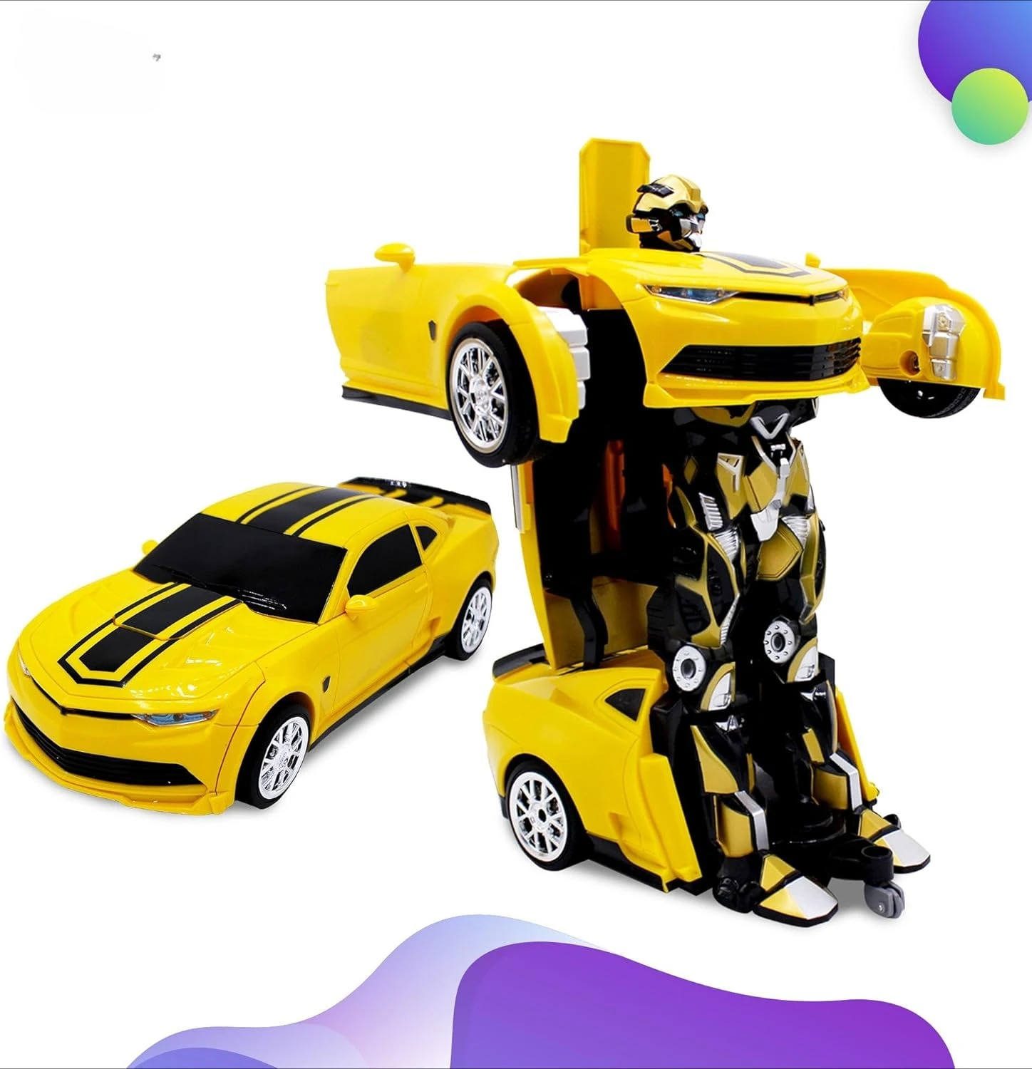 Bambini che trasformano robot RC auto giocattoli per ragazzi 8-13 telecomando regalo giallo