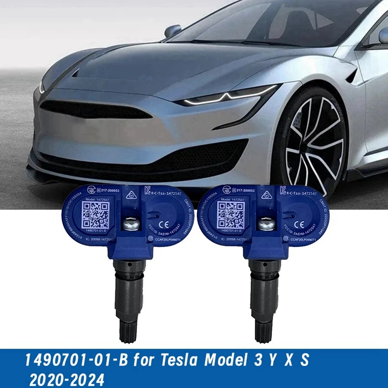 A85E-2Pcs Bluetooth TPMS Sensor 1490701-01-B For Tesla Model 3 Y X S 2020-2024 Tire Pressure Sensor Monitor 1490750-00-A