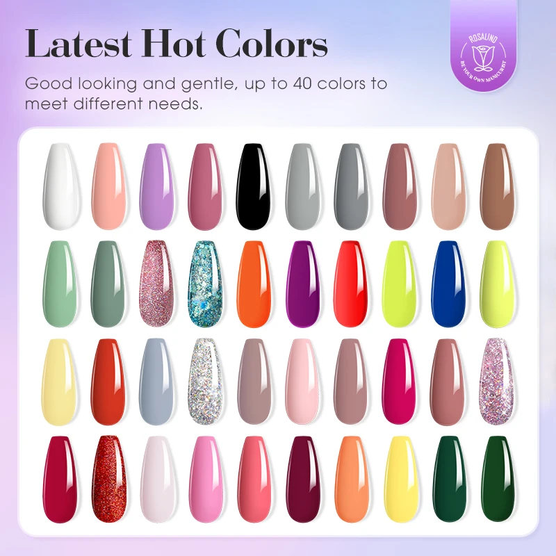 ROSALIND Latest Hot Colors 15ml Gel Nail Polish Semi-permanent UV Varnish Nail Glue Long Lasting Hybrid Top Base Coat Manicure