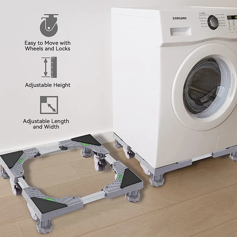 

Washing Machine Fridge Stand Adjustable Base Movable Universal Wheels For Washing Machine Laundry Dryer Washer Refrigerator