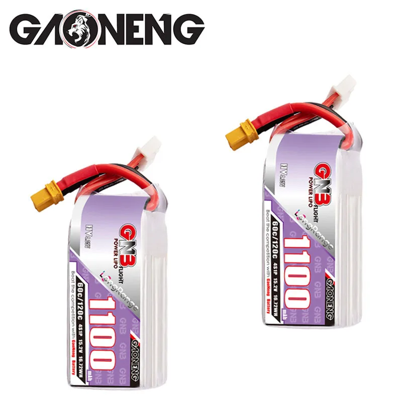 GAONENG GNB 4S HV 15.2V 1100mAh 60C/120C bateria Lipo dla helikopter RC Quadcopter FPV części zamienne do dronów wyścigowych XT30 wtyczka