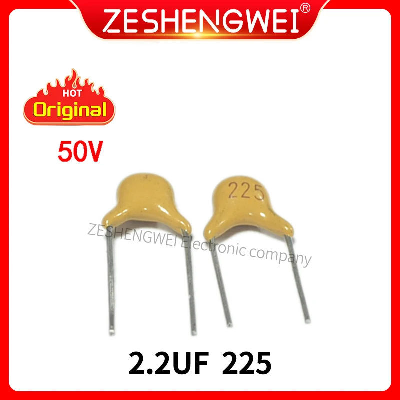 100PCS Monolithic Capacitor 2.2UF 225 50V Pin Pitch 5.08 MM ± 20% The Infinite Capacitance