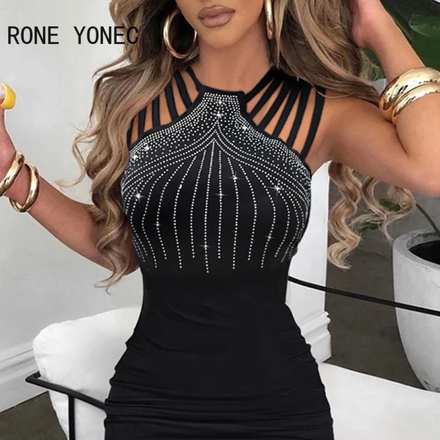 Black Dresses Rhinestones Black Rhinestone Bodycon Dress Black Dress Stones Women Dresses Aliexpress