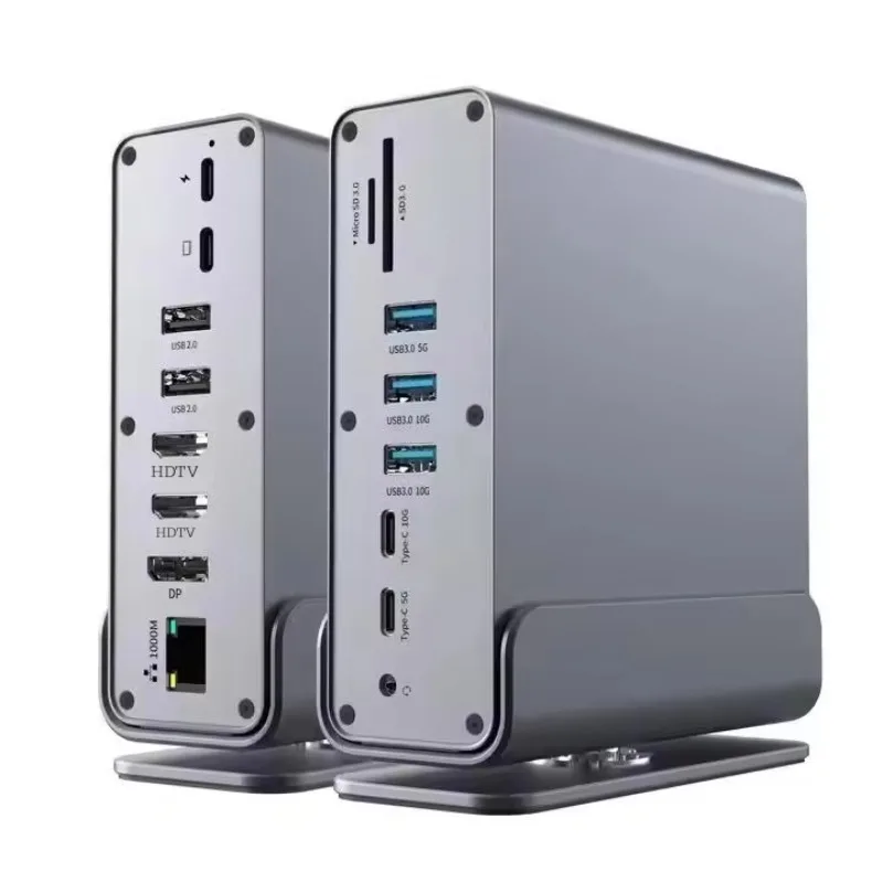 

USB-C Docking Station Dual HDTV 4K MST 16-1 USB 3.0 HUB Interface Multi-Function 3.1 Splitter Adapter for MacBook Desktop Mon