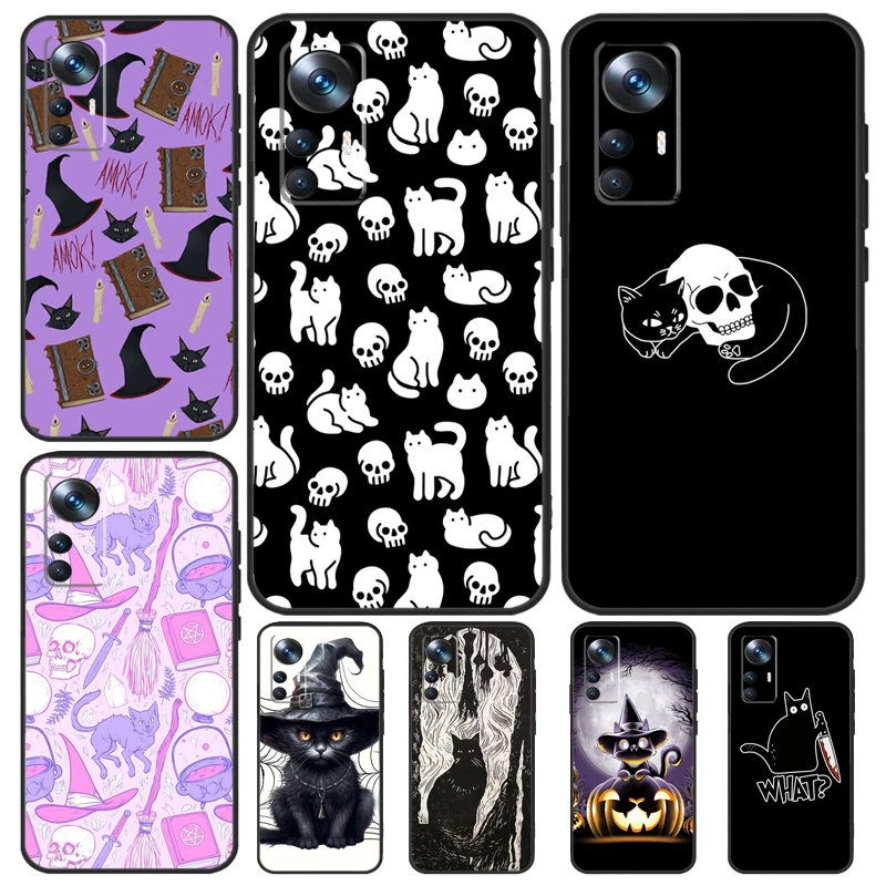 Witch Black Cat Case For Xiaomi 13T Pro 12T 11T 12 14 13 Lite 12X POCO F5 X3 X5 Pro X4 F4 M5 M5s F3 Cover