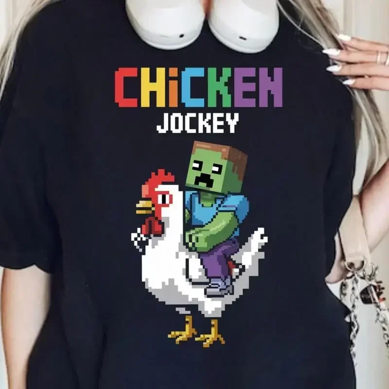 Funny Gaming T Shirt Chicken Jockey Pixel Jockeys