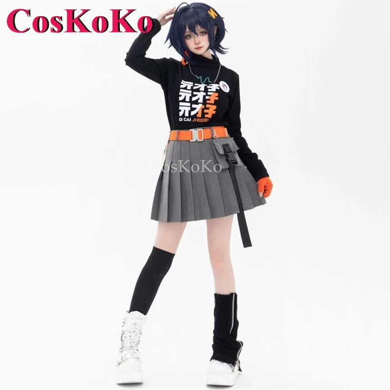 CosKoKo Belle Cosplay Game Zenless Zone Zero Kostium Gra Produkty powiązane T-Shirt Spódnica Codzienne noszenie Halloween Odgrywanie ról Odzież