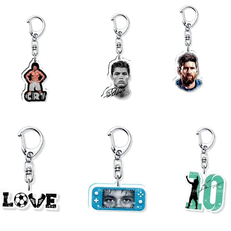 

Football Legend Keychain Iconic Magical Dribble Classic Fans Collection Acrylic Key Chain Summer Party Bag Gifts Goat Accessory