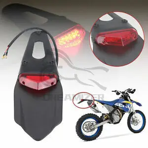 Motorcycle 12 LED Rear Fender Brake Tail Light For Off Road Enduro Dirt Bike Universal Wheel Cover Mudguard Rear Mud Guard