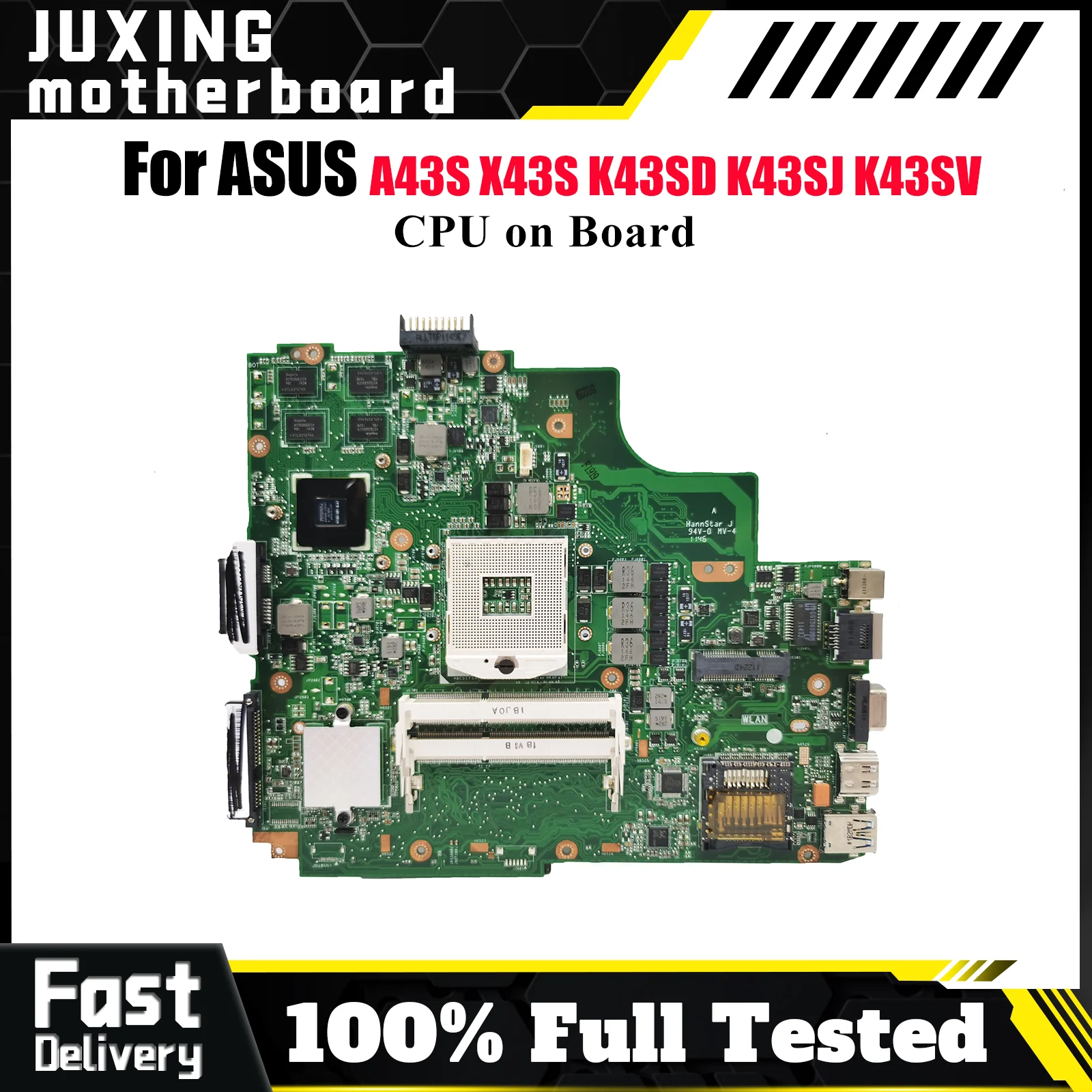 

K43SD Материнская плата для ноутбука ASUS A43S X43S K43SD K43SJ K43SM K43S K43SV Материнская плата для ноутбука с процессором tests ОК быстрая доставка stk