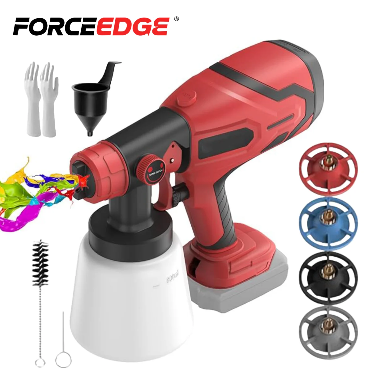 800ml Cordless Electric Spray Gun High Power HVLP Paint Sprayer Auto Furniture Steel Coating Airbrush For Milwaukee Battery