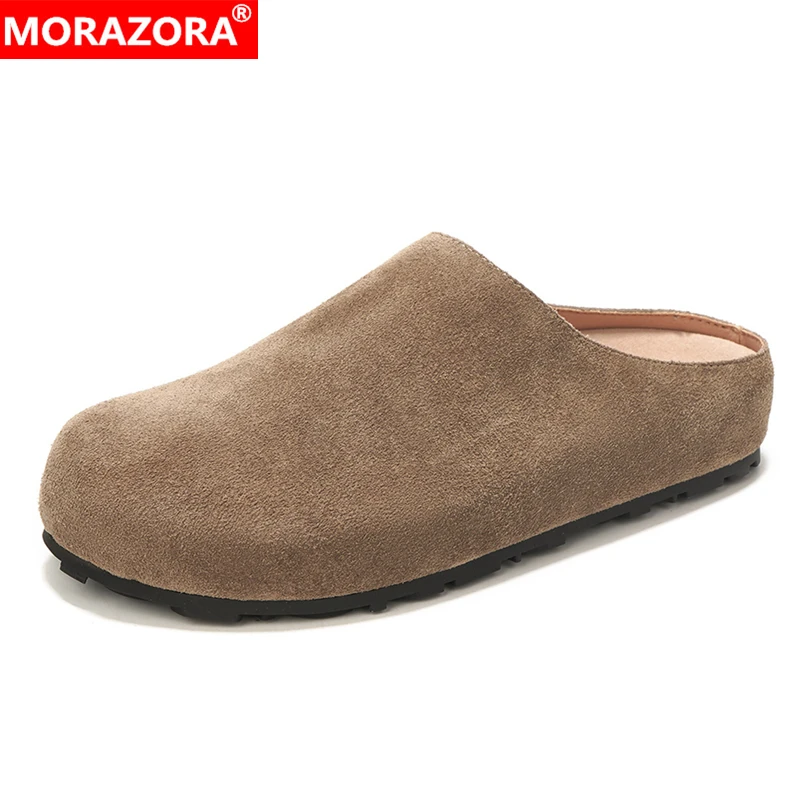 

MORAZORA/Новые тапочки из натуральной кожи, большие размеры 35–43, женские туфли без шнуровки, летняя обувь без шнуровки, повседневная обувь на платформе в стиле ретро с круглым носком