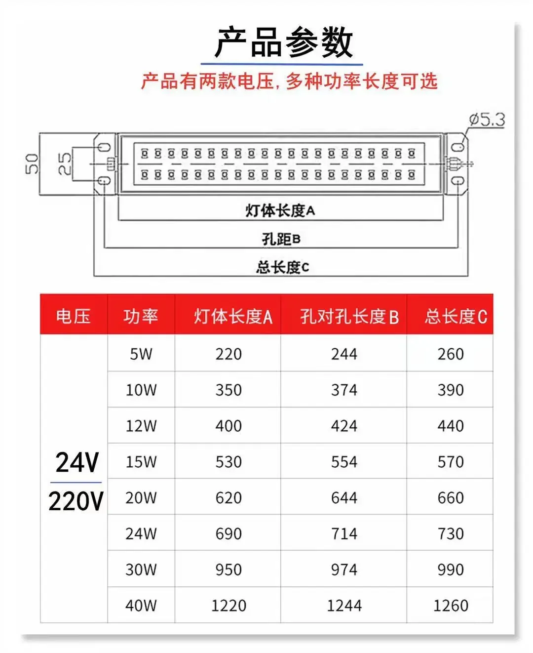 Imagem -02 - Led Machine Tool Luz de Trabalho Controle Numérico Torno Luz Iluminação Impermeável Mecânica à Prova de Explosão Lâmpada Fluorescente 220v